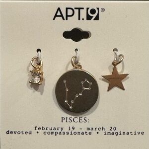 APT.9  3Pc ZODIAC Dangle Charms PISCES